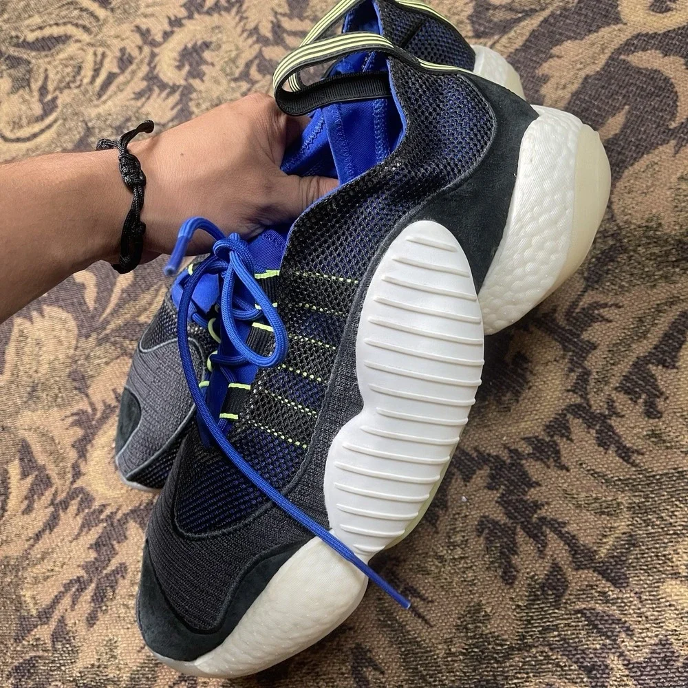 ADIDAS ORIGINALS CRAZY BYW II BLACK WHITE BLUE YELLOW BD7998 Mens Size 12